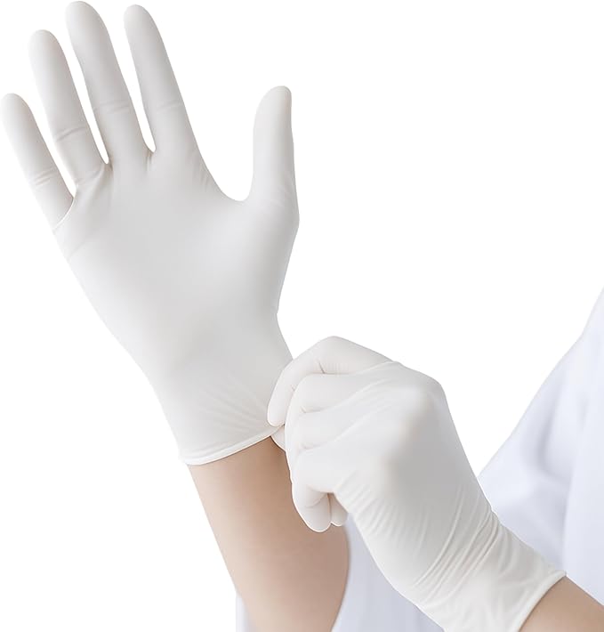 White Latex Gloves | Powder-Free | Case of 10 Boxes | Made in Malaysia